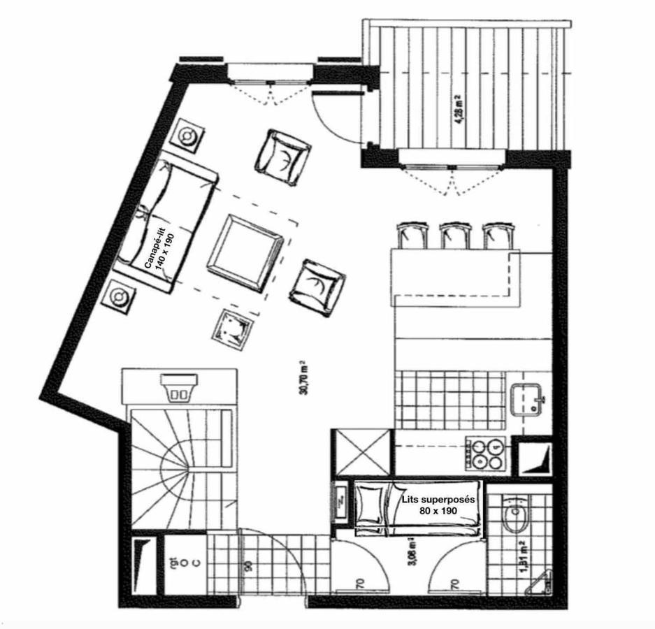 L'Ekrin Des Arcs - Arc 1950 Le Village - Duplex 6-8 Pers Les Arcs  Eksteriør billede